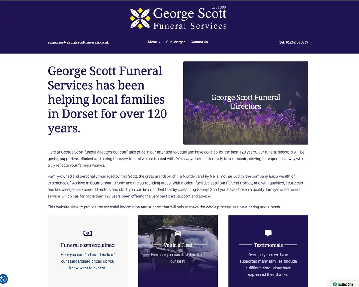 George Scott Funeral Services website